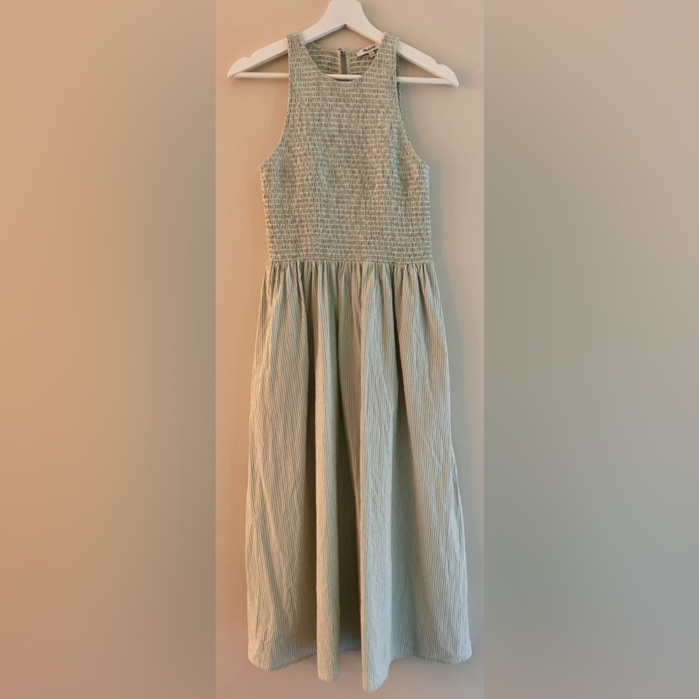 Madewell Light Gray Midi Dress - Picture 3 of 9